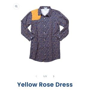 New! Blue Quail Yellow Rose Kids Casual Dress - Navy and Yellow Sz 2T
